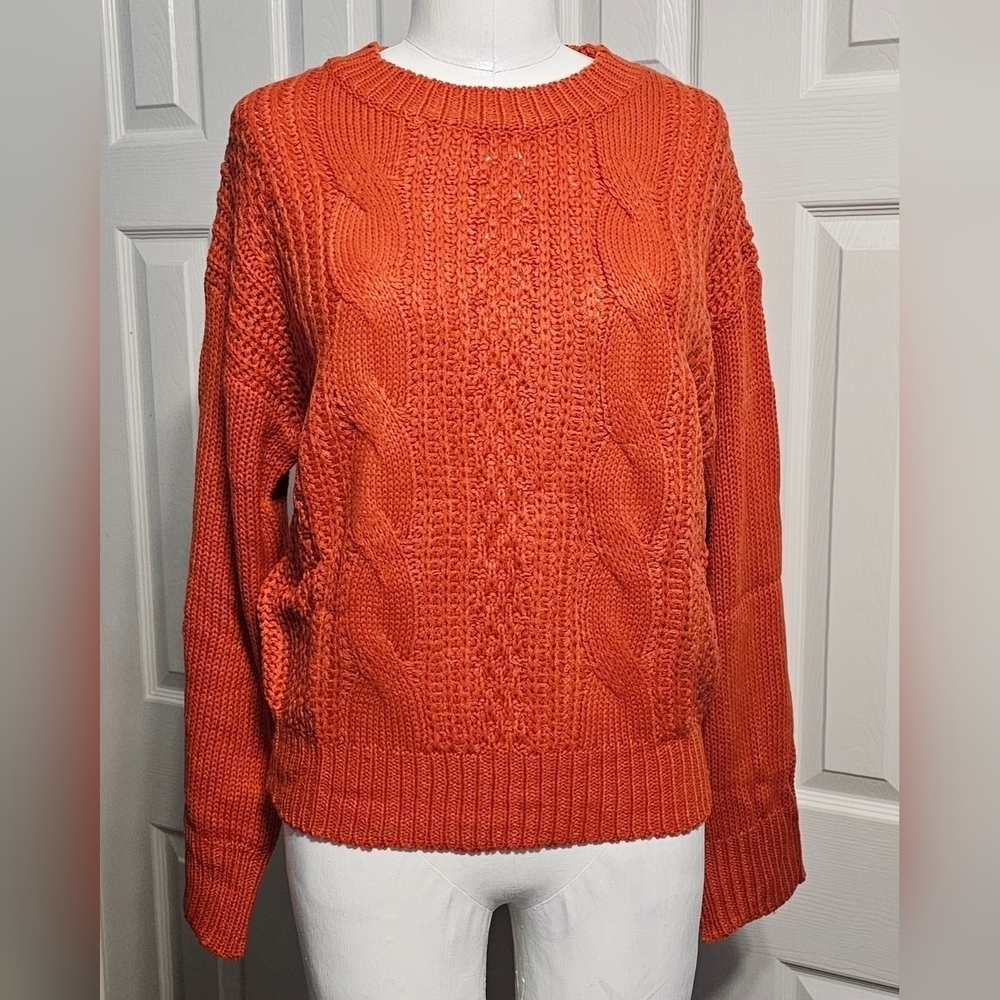 New Casual Crew Neck Cable Knit Academia Pullover Sweater Sz Small - Picture 6 of 6